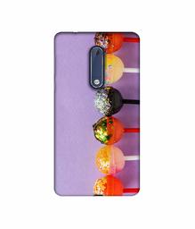 Amazon Brand - Solimo Designer Gilliter Lollipops 3D Printed Hard Back Case Mobile Cover for Nokia 5