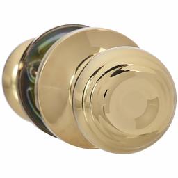 AmazonBasics Closet Door Knob, Classic, Polished Brass