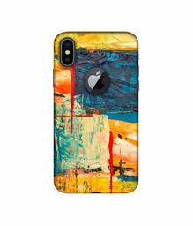 Amazon Brand - Solimo Designer Multicolor Box 3D Printed Hard Back Case Mobile Cover for Apple iPhone X (Logo Cut)