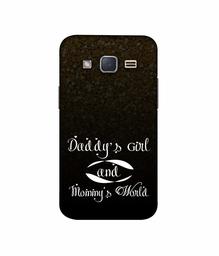 Amazon Brand - Solimo Designer Daddy's Girl and Mummy World 3D Printed Hard Back Case Mobile Cover for Samsung Galaxy J2