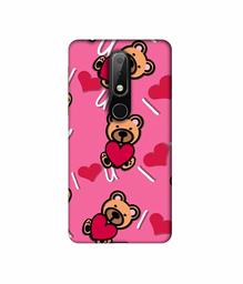 Amazon Brand - Solimo Designer Heart Holding Bear 3D Printed Hard Back Case Mobile Cover for Nokia 6.1 Plus