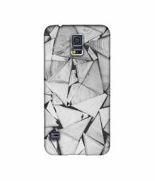 Amazon Brand - Solimo Designer Wooden Triangles 3D Printed Hard Back Case Mobile Cover for Samsung Galaxy S5 i9600