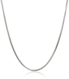 Sterling Silver Italian 0.8 mm Diamond-Cut Box Chain Necklace, 30