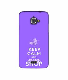 Amazon Brand - Solimo Designer Keep Calm and Shop 3D Printed Hard Back Case Mobile Cover for InFocus M350