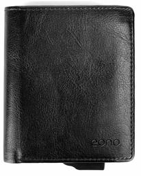 Eono Essentials Hybrid Wallet Card Holder with RFID Blocking Contactless Credit Card Holder Ultra Thin Automatic Pop-up Card Case (Black-RFID Metal Card Holder and PU Cover)