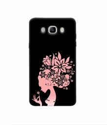 Amazon Brand - Solimo Designer Pink Color Lady Vector 3D Printed Hard Back Case Mobile Cover for Samsung Galaxy J7 (2016)