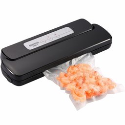 Eono E2800-c Vakuumiergerät, Automatischer Lebensmittel Vakuumierer mit Starter Taschen & Rollen für Lebensmittel Aufbewahrung und Sous-Vide, schwarz