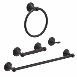 AmazonBasics 4-Piece Bathroom Set - Standard, Black