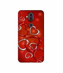 Amazon Brand - Solimo Designer Hearts 3D Printed Hard Back Case Mobile Cover for Nokia 8.1