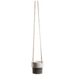 Amazon Brand – Rivet Mid-Century Modern Stoneware Indoor Hanging Planter Flower Pot with Rope, 6.8