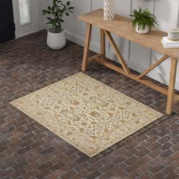 Amazon Brand – Stone & Beam Lottie Traditional Wool Area Rug, 4 x 6 Foot, Beige