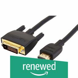 AmazonBasics - Cable adaptador HDMI a DVI, color negro, 6 pies, 1 paquete (renovado)