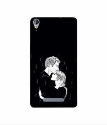 Amazon Brand - Solimo Designer Couples Standing in Rain 3D Printed Hard Back Case Mobile Cover for Micromax Canvas Juice 3Plus Q394