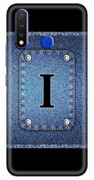 Amazon Brand - Solimo Designer Button Jeans Alphabet-I 3D Printed Hard Back Case Mobile Cover for Vivo Y19 / Vivo U20