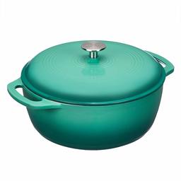 AmazonBasics Faitout en fonte émaillée - 5.67 L, bleu sarcelle