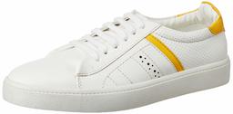 Amazon Brand - Symbol Women's White/Yellow Sneakers-4 UK (37 EU) (7 US) (AZ-WSY-17)