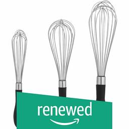 (Renewed) AmazonBasics Stainless Steel Wire Whisk Set (3-Piece)