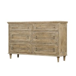 Artum Hill BE5-539 Kensington Dresser, 6-Drawer, Limestone Gray