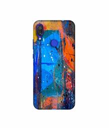 Amazon Brand - Solimo Designer Blue and Orange Brush 3D Printed Hard Back Case Mobile Cover for Xiaomi Redmi Note 7 Pro