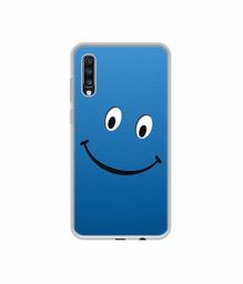 Amazon Brand - Solimo Designer Happy UV Printed Soft Back Case Mobile Cover for Samsung Galaxy A70