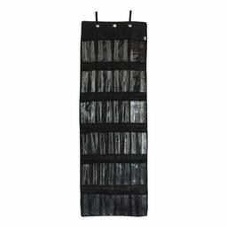 Amazon Brand - Solimo Over the Door Shoe Organiser, 24 Pockets, Black