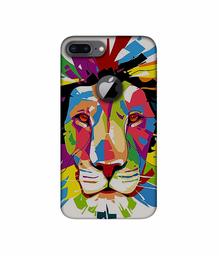 Amazon Brand - Solimo Designer Lion Multicolor Vector 3D Printed Hard Back Case Mobile Cover for Apple iPhone 8 Plus (with Logo Cut)