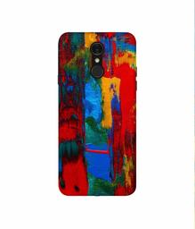 Amazon Brand - Solimo Designer Multiolor Brush Texture on Wall 3D Printed Hard Back Case Mobile Cover for LG Q7