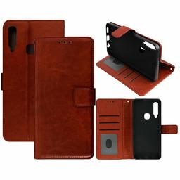 Amazon Brand - Solimo Flip Leather Mobile Cover (Soft & Flexible Back case) for Vivo Y12 (Brown)