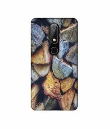 Amazon Brand - Solimo Designer Wooden Blocks Texture 3D Printed Hard Back Case Mobile Cover for Nokia 6.1 Plus