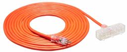 AmazonBasics - Cable de extensión para exteriores con 3 enchufes iluminados (redondo)