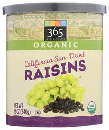 365 Everyday Value, Organic Raisins, California Sun-Dried, 12 oz