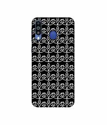 Amazon Brand - Solimo Designer White Flowers Pattern 3D Printed Hard Back Case Mobile Cover for Samsung Galaxy M21