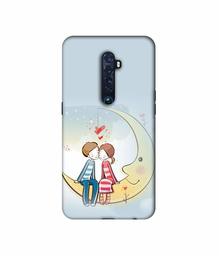 Amazon Brand - Solimo Designer Couple Sitting On Moon 3D Printed Hard Back Case Mobile Cover for Oppo Reno 2