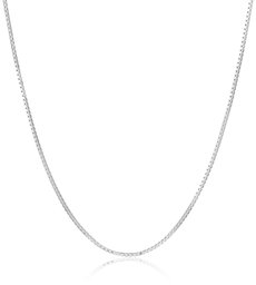 Sterling Silver Light Box Chain Necklace , silver