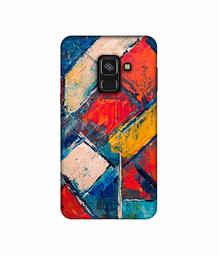 Amazon Brand - Solimo Designer Dark Multicolor Blocks UV Printed Soft Back Case Mobile Cover for Samsung Galaxy A8 Plus