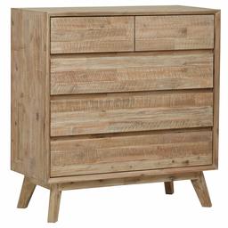 Amazon Brand – Stone & Beam Rylee Modern Acacia Wood 5-Drawer Bedroom Chest, 39.4