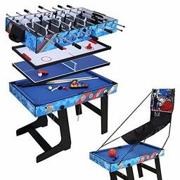 Tavolo da Gioco 5 in 1 per Calcio Hockey Ping Pong Biliardo Pallacanestro …