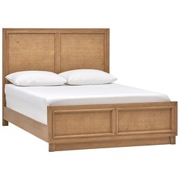 Amazon Brand – Stone & Beam Chase Casual Wood and Rattan Queen Bed with Headboard, 63