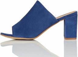 find. Amazon Brand Women’s Mules in Suede with Block Heel, Blue (Blue), US 9.5