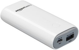 AmazonBasics Portable Charger/Power Bank, 6,700 mAh, White