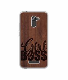 Amazon Brand - Solimo Designer Girl Boss On Wood UV Printed Soft Back Case Mobile Cover for Gionee X1S