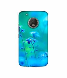 Amazon Brand - Solimo Designer Blue Flower UV Printed Soft Back Case Mobile Cover for Motorola Moto G5 Plus