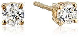 18k Yellow Gold, Round-Cut, Diamond 4-Prong Studs (1/4 cttw, H-I Color, SI1-SI2 Clarity)