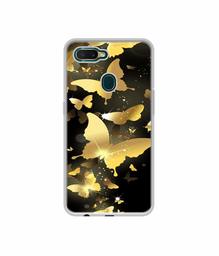 Amazon Brand - Solimo Designer Golden Butterfly Pattern UV Printed Soft Back Case Mobile Cover for Oppo A7