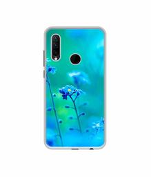 Amazon Brand - Solimo Designer Blue Flower UV Printed Soft Back Case Mobile Cover for Lenovo K10 Note