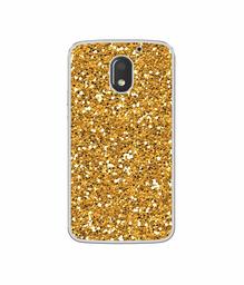 Amazon Brand - Solimo Designer Golden Sparkle UV Printed Soft Back Case Mobile Cover for Motorola Moto E3 Power