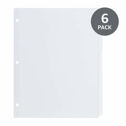 AmazonBasics 5-Tab Binder Dividers, Write & Erase Big Tabs