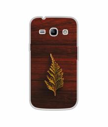 Amazon Brand - Solimo Designer Leaf on Wood UV Printed Soft Back Case Mobile Cover for Samsung Galaxy J1