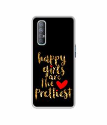 Amazon Brand - Solimo Designer Happy Girls are The Prettiest UV Printed Soft Back Case Mobile Cover for Oppo Reno 3 Pro