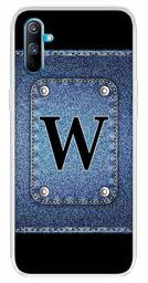 Amazon Brand - Solimo Designer Multicolor Button Jeans Alphabet-W Printed Soft Back Case Mobile Cover for Realme C3